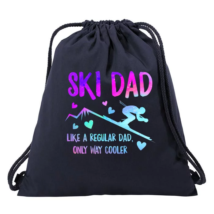 Ski Dad Skiing Daddy Papa Grandpa Cool Snowboarding Father Gift Drawstring Bag