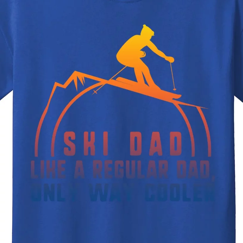 Ski Dad Skiing Daddy Papa Grandpa Cool Snowboarding Father Gift Kids T-Shirt