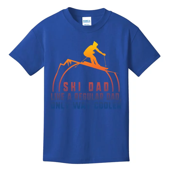 Ski Dad Skiing Daddy Papa Grandpa Cool Snowboarding Father Gift Kids T-Shirt