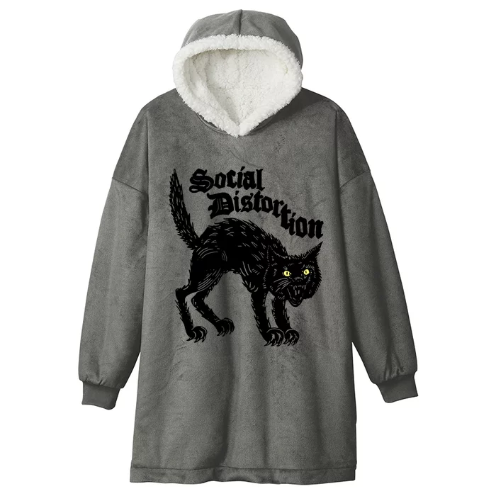 Social Distortion Store Black Kat Meow Hooded Wearable Blanket