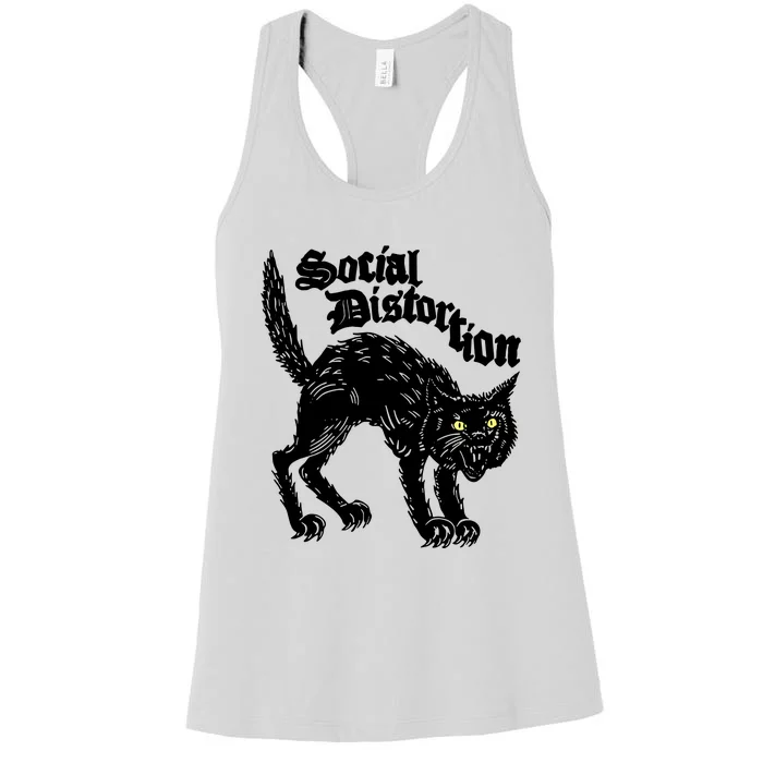 Social Distortion Store Black Kat Meow Women's Racerback Tank