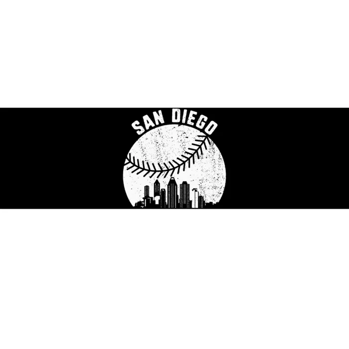 San Diego Skyline Baseball Fan Vintage San Diego Baseball Bumper Sticker