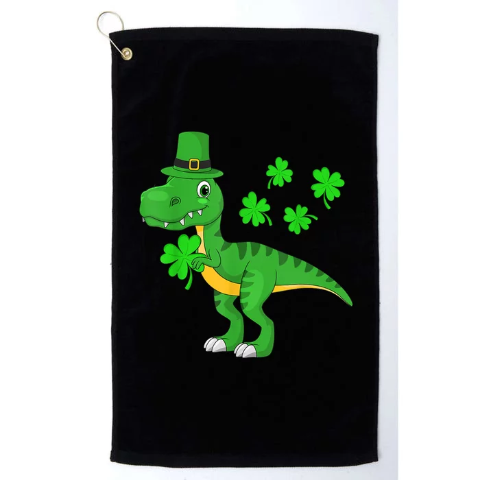 Shamrock Dino St Patricks Day T Rex Platinum Collection Golf Towel