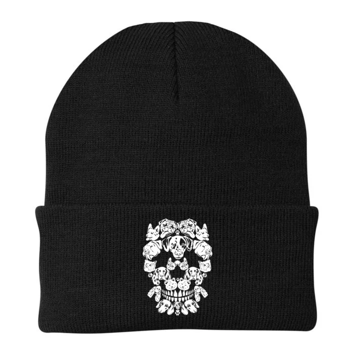 Skull Dog Skeleton Halloween Costume Scary Carnival Knit Cap Winter Beanie