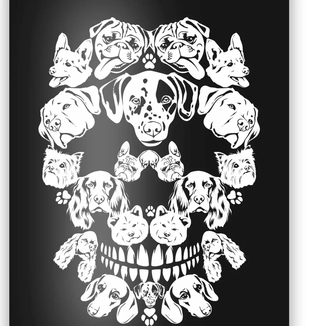 Skull Dog Skeleton Halloween Costume Scary Carnival Poster