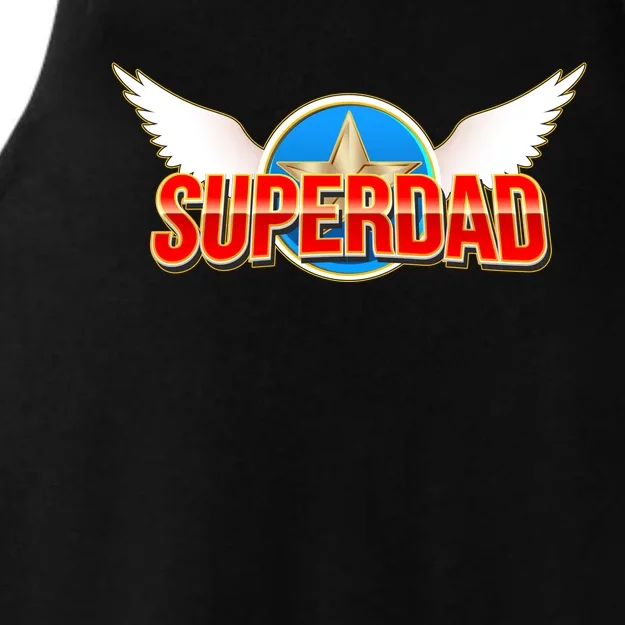 Super Dad Superhero Winged Badge Emblem Ladies Tri-Blend Wicking Tank