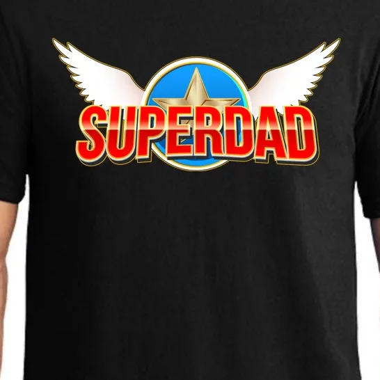 Super Dad Superhero Winged Badge Emblem Pajama Set