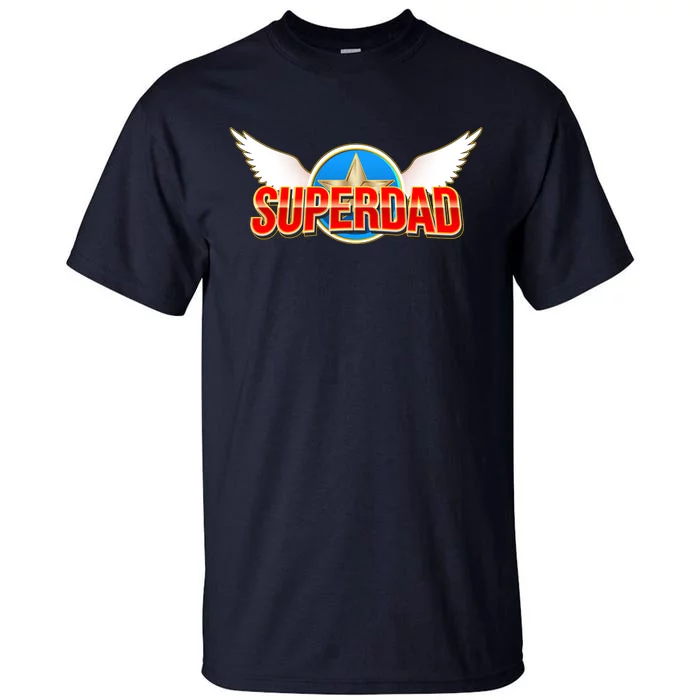 Super Dad Superhero Winged Badge Emblem Tall T-Shirt