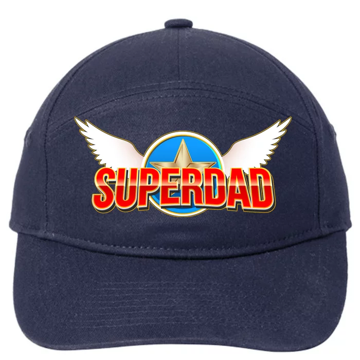 Super Dad Superhero Winged Badge Emblem 7-Panel Snapback Hat