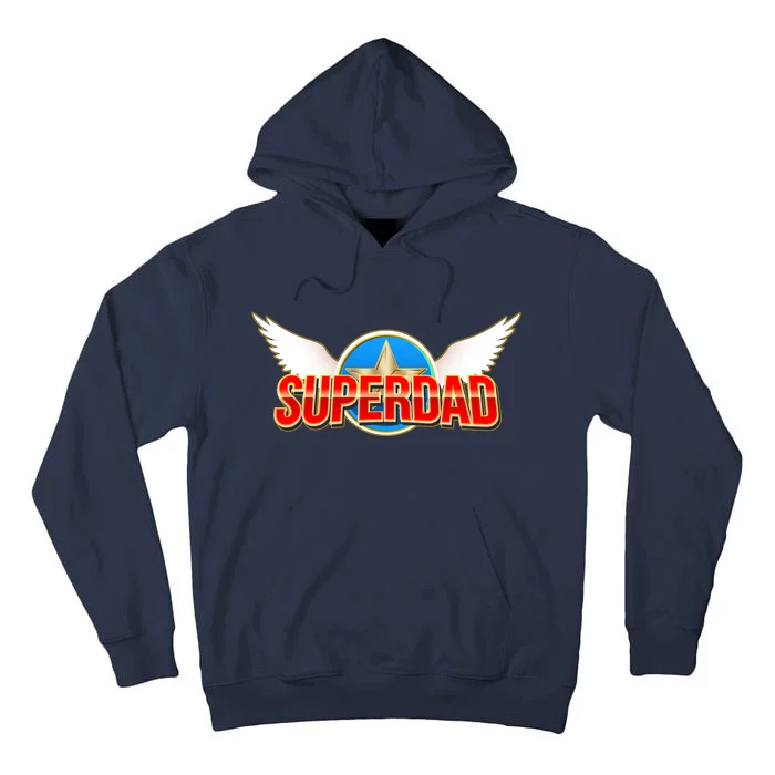 Super Dad Superhero Winged Badge Emblem Tall Hoodie