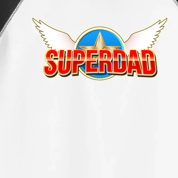 Super Dad Superhero Winged Badge Emblem Toddler Fine Jersey T-Shirt