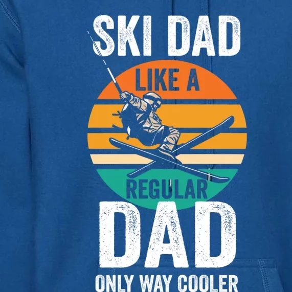 Skier Daddy Ski Dad Like A Regular Dad Only Way Cooler Funny Gift Premium Hoodie