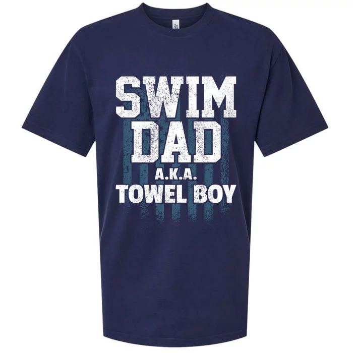 Swim Dad Swimming Father Swimmer Parent Swim Gift Sueded Cloud Jersey T-Shirt