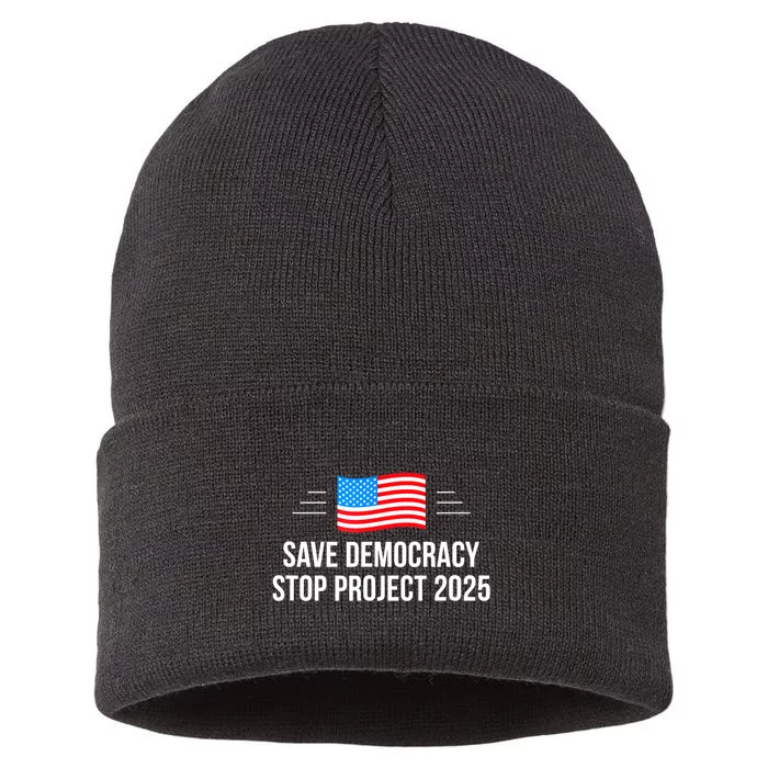 Save Democracy Stop Project 2025 Sustainable Knit Beanie