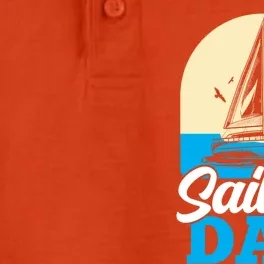 Sailing Dad Sailboat Captain Sail Sailor Father Daddy Papa Gift Dry Zone Grid Performance Polo