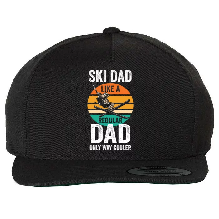 Skier Daddy Ski Dad Like A Regular Dad Only Way Cooler Cool Gift Wool Snapback Cap