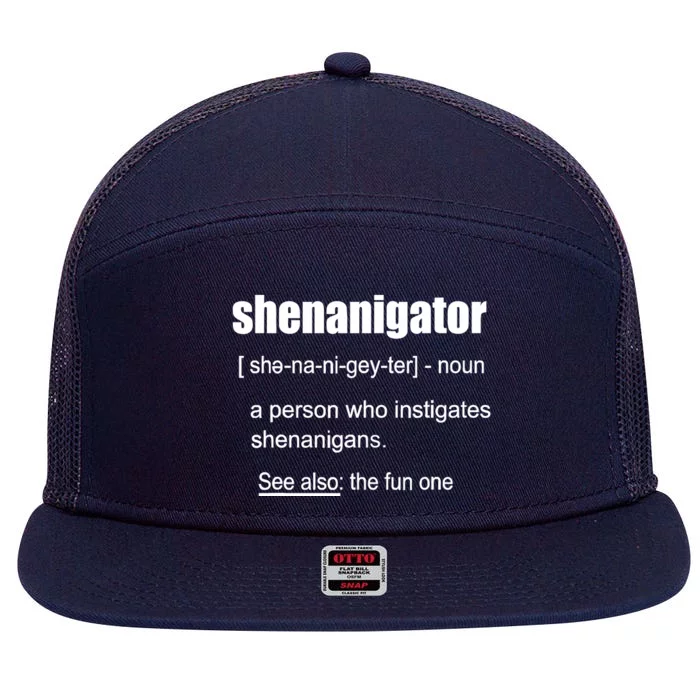 Shenanigator Definition Saint Patrick Day 7 Panel Mesh Trucker Snapback Hat