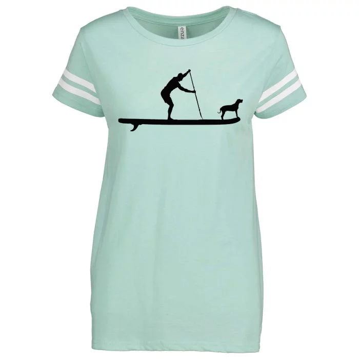 SUP Dog Stand Up Paddle Board Paddling Surf Surfing Enza Ladies Jersey Football T-Shirt