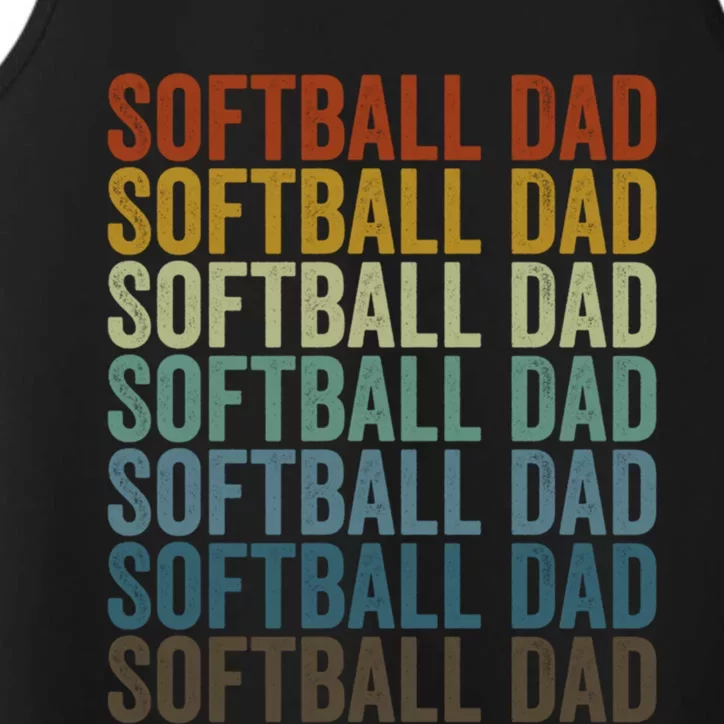 Softball Dad Softball Dad Gift Performance Tank