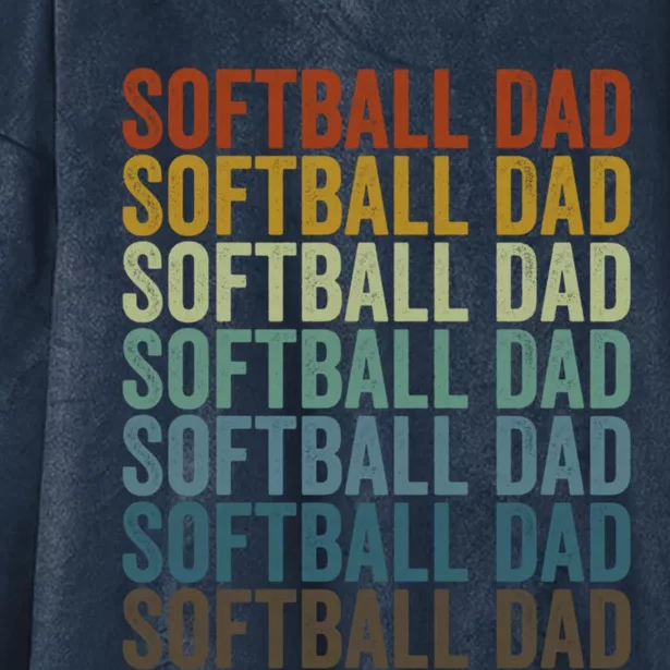 Softball Dad Softball Dad Gift Hooded Wearable Blanket