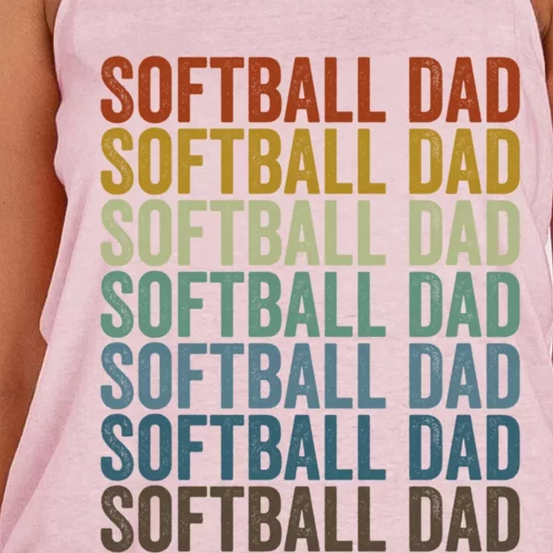 Softball Dad Softball Dad Gift Women's Knotted Racerback Tank