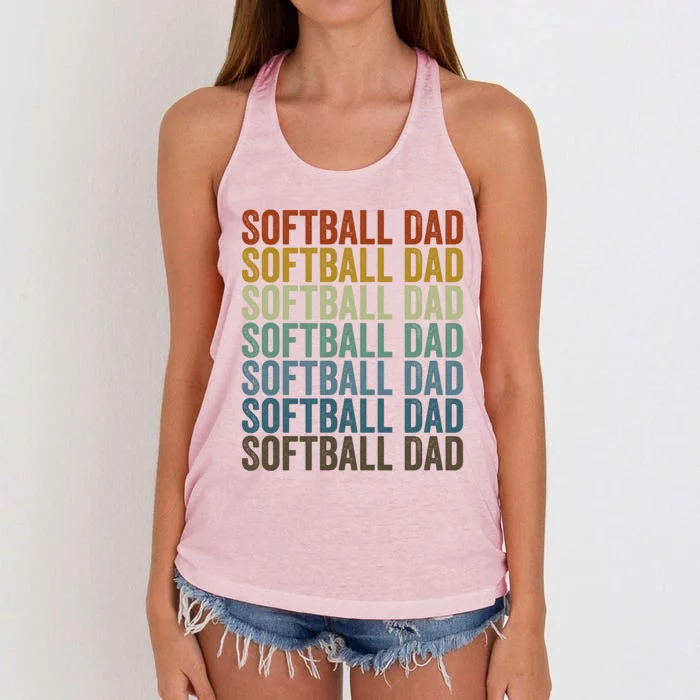 Softball Dad Softball Dad Gift Women's Knotted Racerback Tank