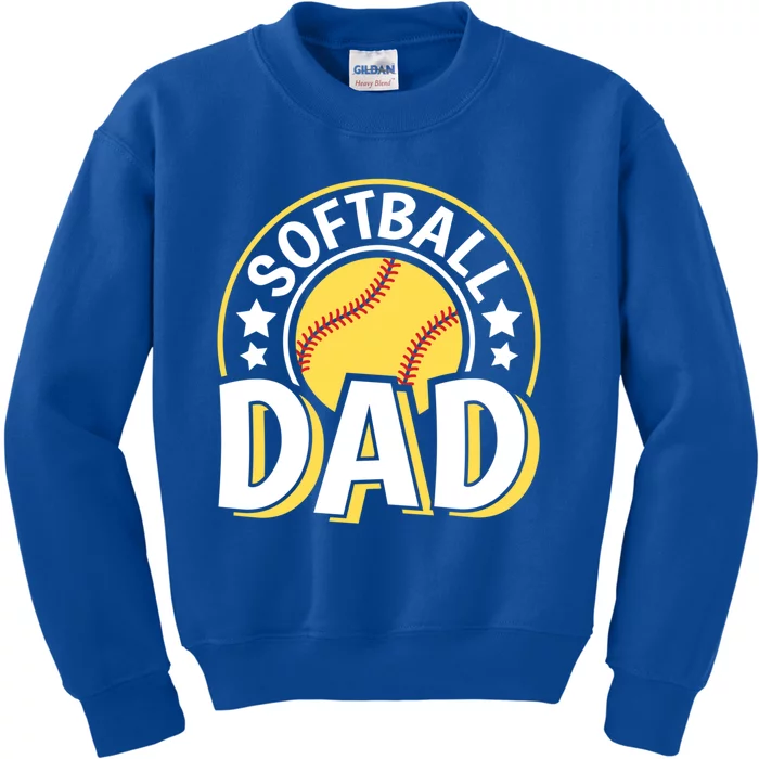 Softball Dad Softball Meaningful Gift Kids Sweatshirt