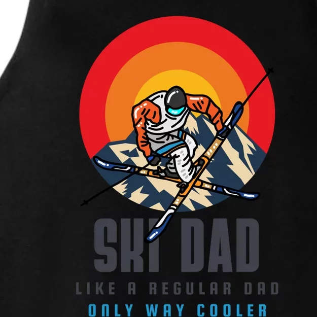 Skiing Dad Skier Winter Sports Ski Lover Funny Ski Dad Funny Gift Ladies Tri-Blend Wicking Tank