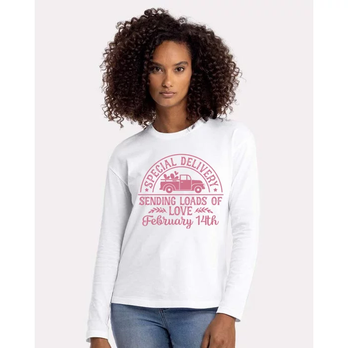 Special Delivery Sending Loads Of Love February 14 Valentine’S Day Womens Cotton Relaxed Long Sleeve T-Shirt