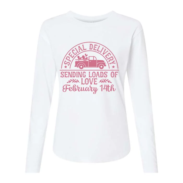 Special Delivery Sending Loads Of Love February 14 Valentine’S Day Womens Cotton Relaxed Long Sleeve T-Shirt