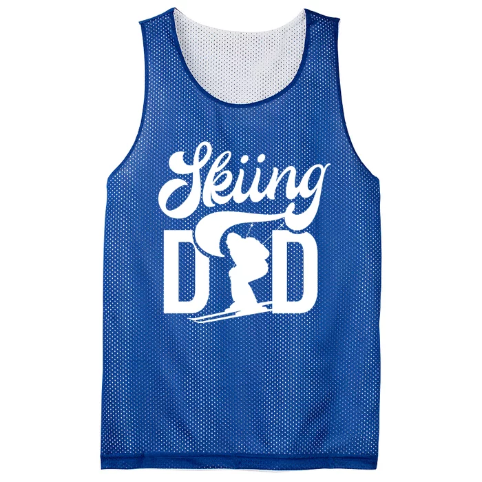 Skiing Dad Ski Skier Father Gift Mesh Reversible Basketball Jersey Tank