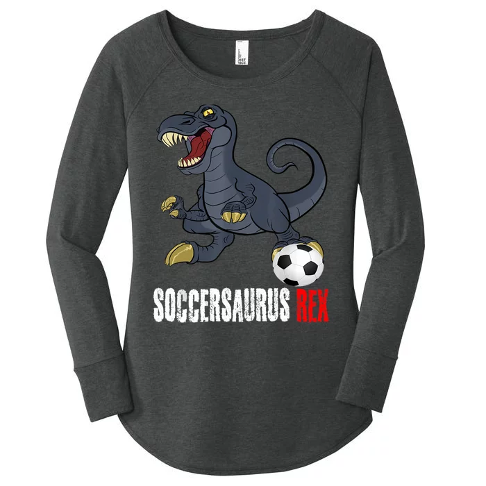 Soccer Dinosaur Soccersaurus For Boy And Girl Women's Perfect Tri Tunic Long Sleeve Shirt