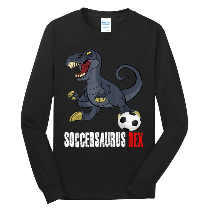 Soccer Dinosaur Soccersaurus For Boy And Girl Tall Long Sleeve T-Shirt