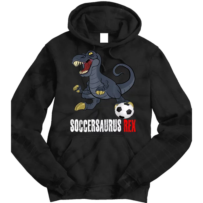 Soccer Dinosaur Soccersaurus For Boy And Girl Tie Dye Hoodie