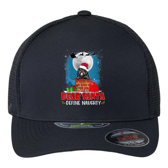 S Dear Santa Define Naughty Portuguese Water Dog Christmas Vneck Flexfit Unipanel Trucker Cap