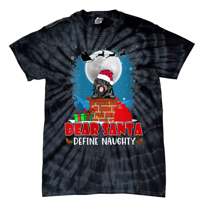 S Dear Santa Define Naughty Portuguese Water Dog Christmas Vneck Tie-Dye T-Shirt