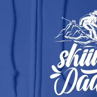 Skiing Dad Skier Father Ski Daddy Papa Father's Day Gift Full Zip Hoodie