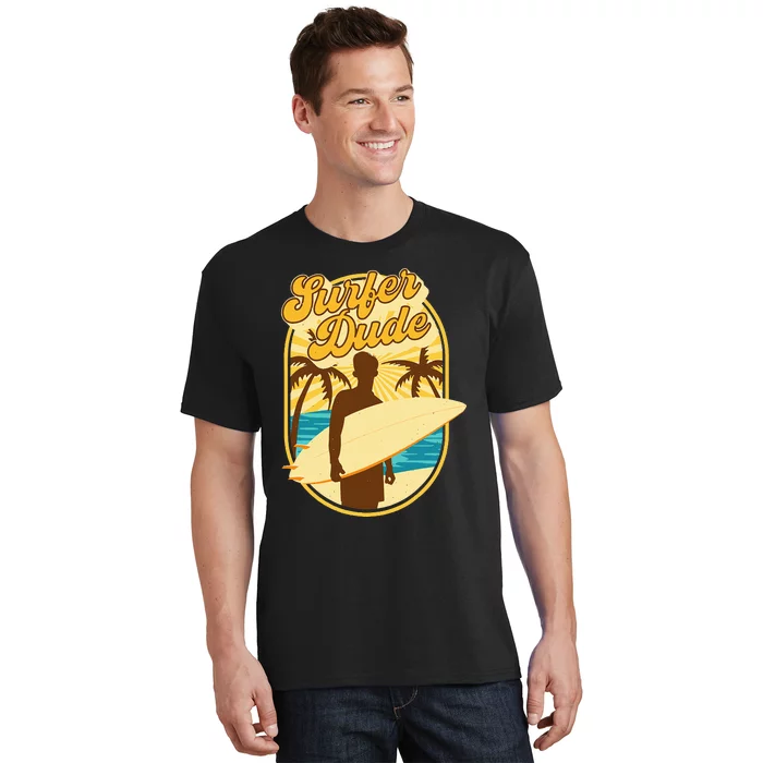 Surfer Dude Surfing Surfboarding Lover Sunset Beach Waves T-Shirt