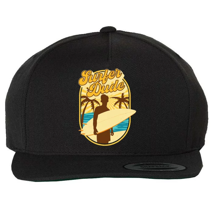 Surfer Dude Surfing Surfboarding Lover Sunset Beach Waves Wool Snapback Cap