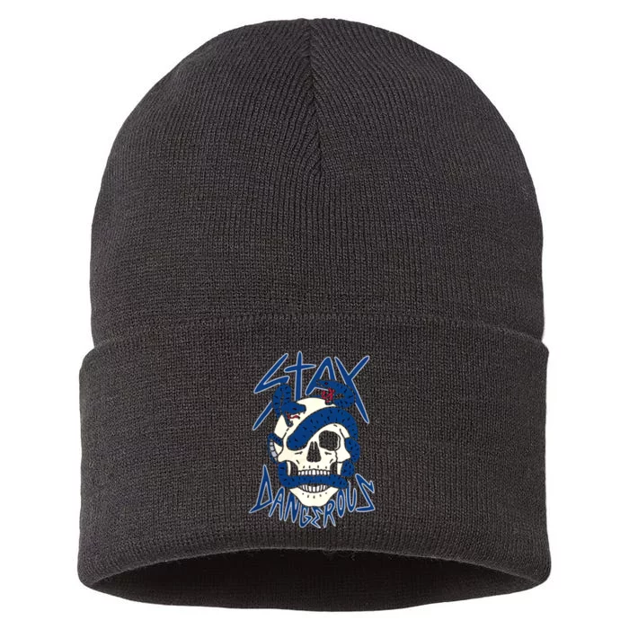 Stay Dangerous Skull Snake Sneaker Scary Swag Team Matching Perfect Gift Idea Sustainable Knit Beanie