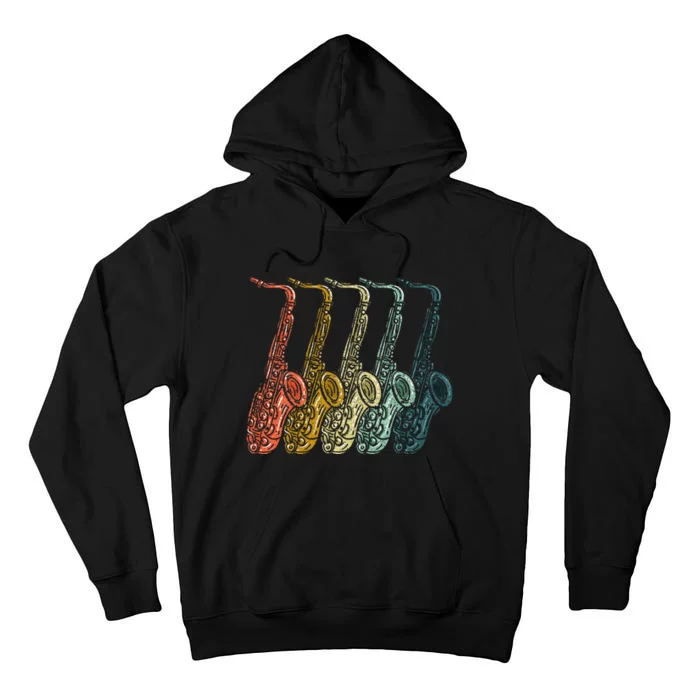 Saxophone Design Sax Lover Saxophonist Tall Hoodie