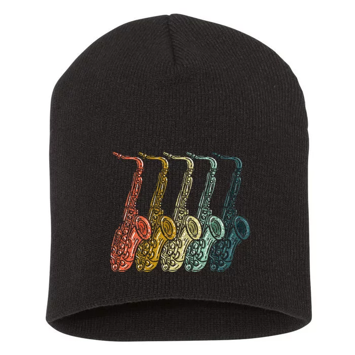 Saxophone Design Sax Lover Saxophonist Short Acrylic Beanie