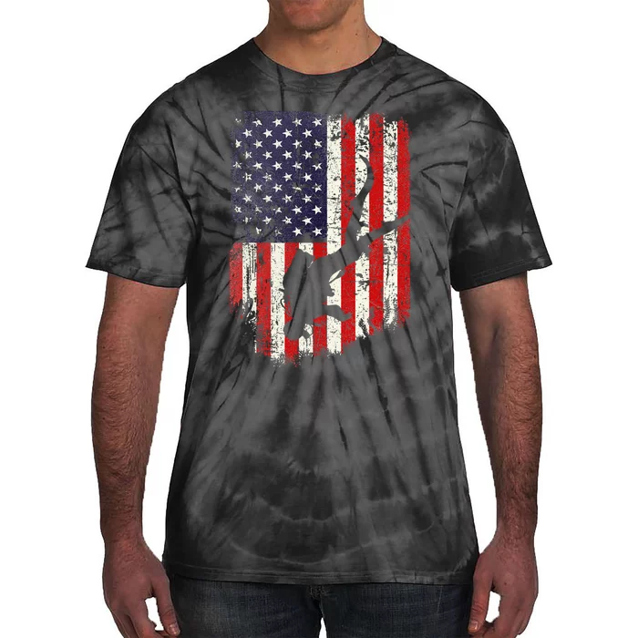 Scuba Diver Scuba Diving American Flag Tie-Dye T-Shirt