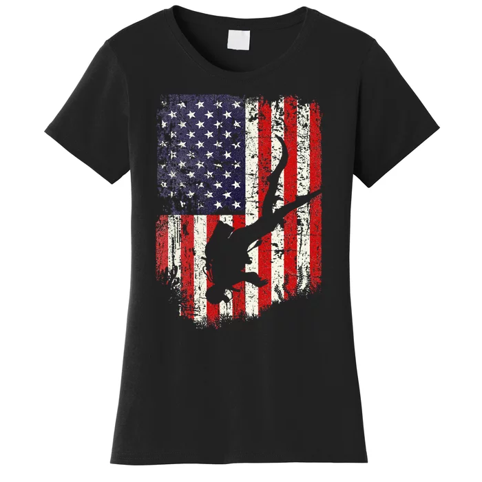 Scuba Diver Scuba Diving American Flag Women's T-Shirt