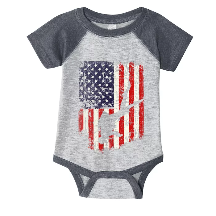 Scuba Diver Scuba Diving American Flag Infant Baby Jersey Bodysuit