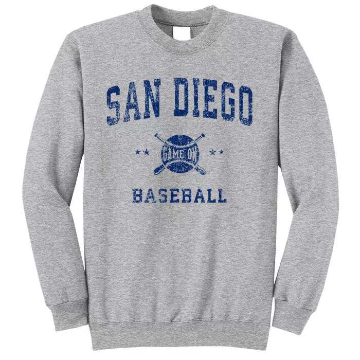 San Diego SD Vintage Baseball Throwback Retro Design Tall Sweatshirt