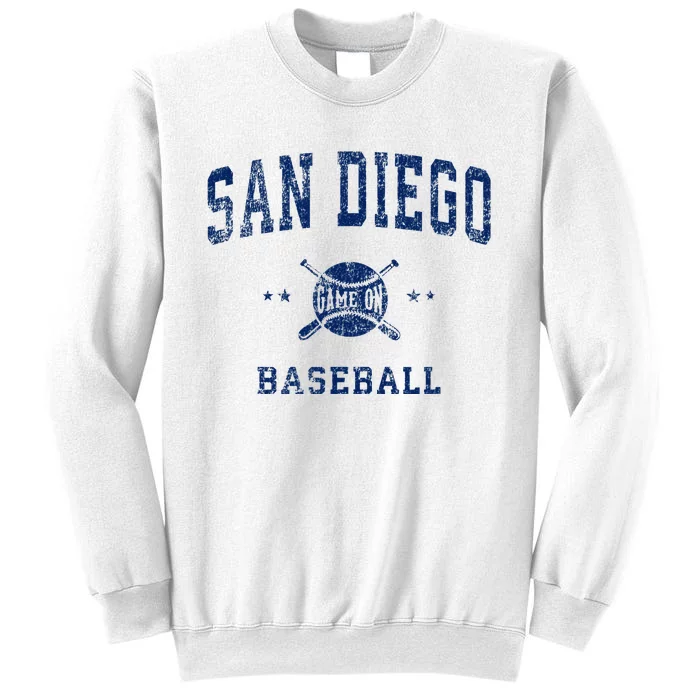 San Diego SD Vintage Baseball Throwback Retro Design Sweatshirt