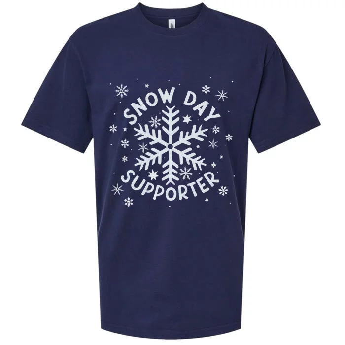 Snow Day Supporter Snowflake Winter Let It Snow Sueded Cloud Jersey T-Shirt