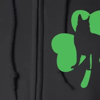 Shamrock Dog St Patricks Day Full Zip Hoodie