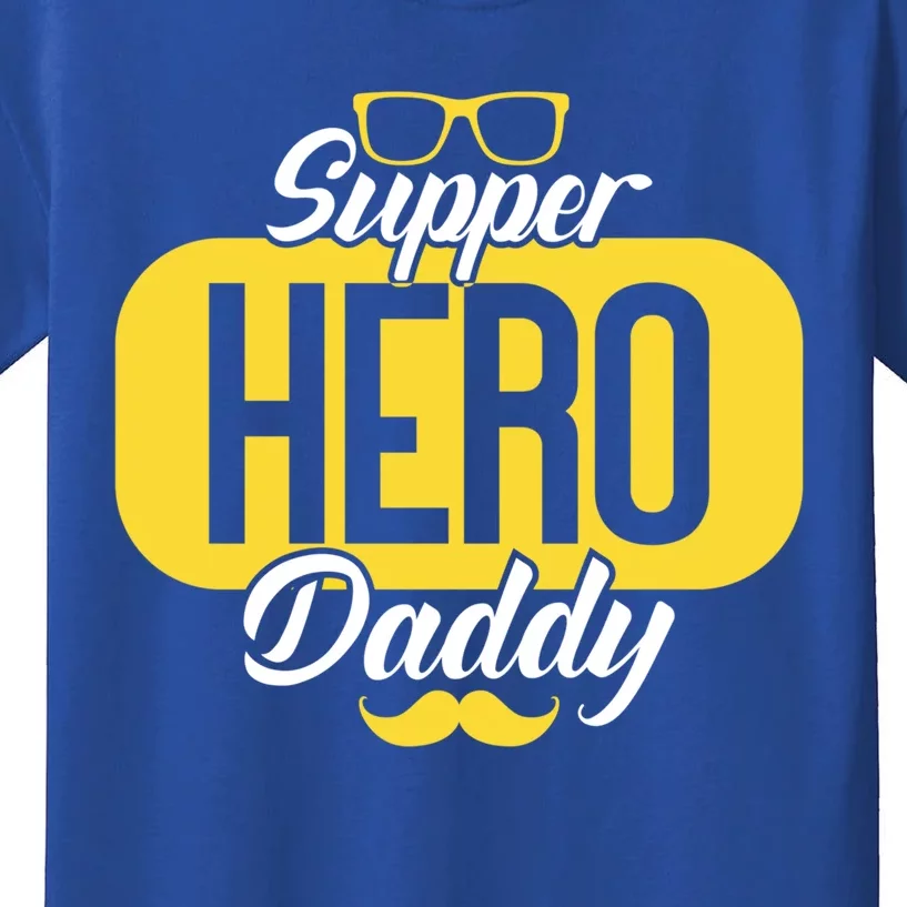 Superhero Daddy Son Daughter Dad Birthday Fathers Day Gift Kids T-Shirt